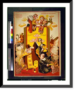 Antique Photo Print - Christmas - puppet show; the fight against