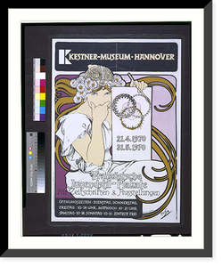 Historic Framed Print, Kestner-Museum, Hannover. Franz&ouml;sische Jugendstil-Plakate f&uuml;r Zeitschriften & Ausstellungen.Mucha.,  17-7/8" x 21-7/8"