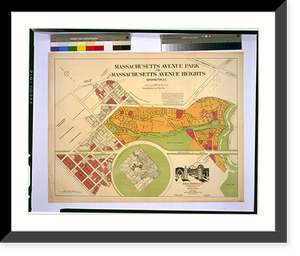 House (residence") for Clarke Waggaman, 2840 Woodland Drive, N.W. (lot 6, sq. 2140), Washington, D.C. Map and site sketch", Vintage Print