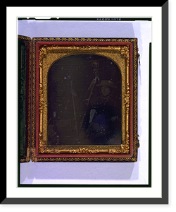 Occupational portrait of two unidentified surveyors with their tools, a level and a theodolite - 2, Vintage Print