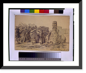 Historic Framed Print, Soldier's hut in winter. Borrowing a chimney - 2,  17-7/8" x 21-7/8"