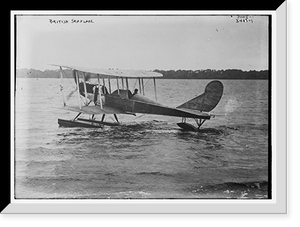 Historic Framed Print, British seaplane,  17-7/8" x 21-7/8"