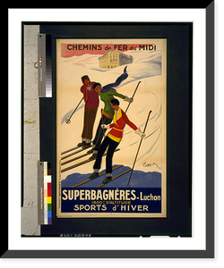 Superbagn&egrave;res - Luchon. Sports d'hiver.Cappiello, Antique Wall Art