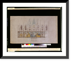 Historic Framed Print, [St. Aloysius Roman Catholic Church (209 West 132nd St., New York). Mural depicting the Adoration of the Magi." Elevation. Study]",  17-7/8" x 21-7/8"