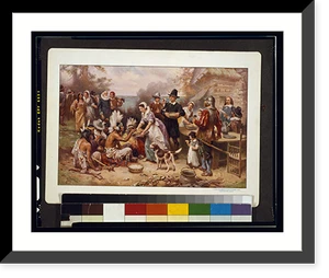 Vintage Americana Print - Thanksgiving - The first J.L.G. Ferris, 1621 (2)