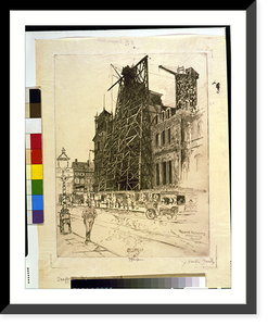 The last of the scaffolding drawn during removal.Pennell. - 2, Vintage Poster