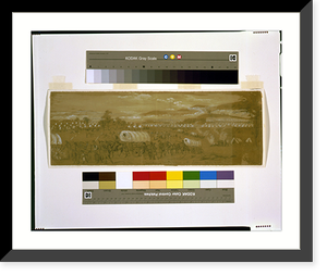 Sheridans Wagon Trains in the Valley. Early morning mist and smoke, Vintage Poster