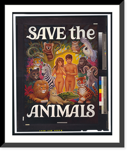 Historic Framed Print, Save the animals,  17-7/8" x 21-7/8"