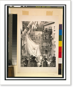 Historic Photo Print - Flag raising in Leroy St.Kyra Markham '42