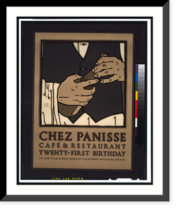 Chez Panisse Caf&eacute; & Restaurant twenty-first birthday.David Lance Goines, Historic Print
