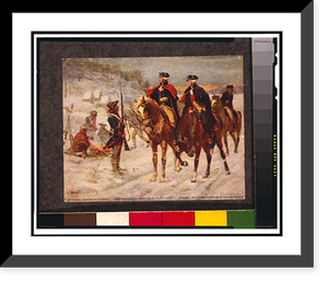 Historic Framed Print, Washington and Lafayette at Valley Forge.painting by Dunsmore. - 2,  17-7/8" x 21-7/8"