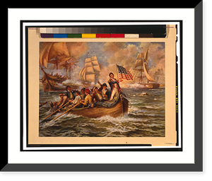 Historic Framed Print, Battle of Lake Erie - 5,  17-7/8" x 21-7/8"