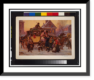 Historic Framed Print, The Christmas coach 1795.J.L.G. Ferris.,  17-7/8" x 21-7/8"