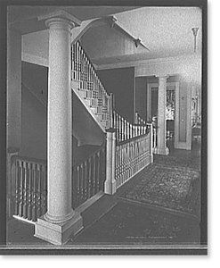 Antique Photo Print - New York City - Staircase, four-story townhouse