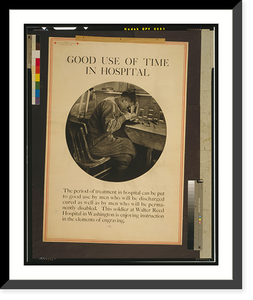 Historic Framed Print, Good use of time in hospital,  17-7/8" x 21-7/8"