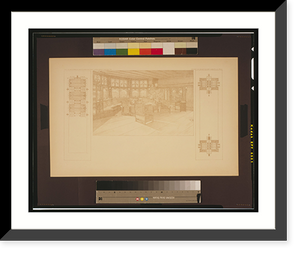Historic Framed Print, Wohnzimmer im Vorstadthause des Herrn B. Harley Bradley, Kankahee Ills. [i.e. Kankakee, Illinois].Frank Lloyd Wright.,  17-7/8" x 21-7/8"