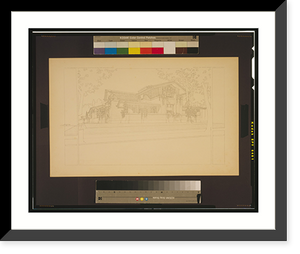 Historic Framed Print, Aussenansicht vom St&auml;dtischen Wohnhause f&uuml;r Frau Dana, Springfield, Illinois.Frank Lloyd Wright. - 2,  17-7/8" x 21-7/8"