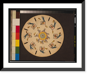 Antique Photo Print - Optical illusion disc with two men throwing