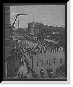 Historic Framed Print, Massed formation, state encampment, Michigan K.T. [Knights Templar],  17-7/8" x 21-7/8"
