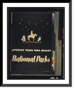 Historic Framed Print, Mystery veils the desert - National parks.Dorothy Waugh.,  17-7/8" x 21-7/8"