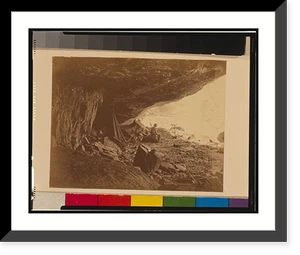 Antique Scenic Print - Yosemite National Park, California - Man seated b