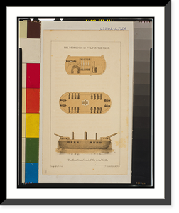 The Demologos or Fulton the first The first steam vessel of war in the World.designed by Fulton; L.N. Rosenthal's lith., Phila.. - 2, Antique Wall Art