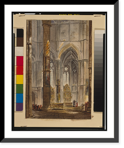 Historic Framed Print, [Liebfrauen Kirche church (Trier, Germany). Interior. Rendering].Cass Gilbert, del. Feb. 1879, M.I.T.,  17-7/8" x 21-7/8"