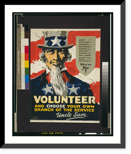 Volunteer, and choose your own branch of the service - Uncle Sam.Arthur N. Edrop, Vintage Poster