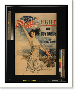 Vintage Americana Print - Boston - Fight or buy bonds, 1917