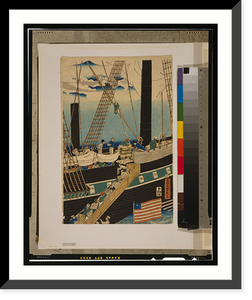 Historic Framed Print, Yokohama ko&#x0304;eki seiyo&#x0304;jin nimotsu unso&#x0304; no zu - 2,  17-7/8" x 21-7/8"