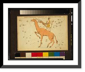 Historic Framed Print, Camelopardalis, Tarandus and Custos Messium.Sidy. Hall, sculpt.,  17-7/8" x 21-7/8"