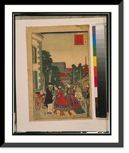 Historic Framed Print, To&#x0304;kyo&#x0304; meisho&#x0304; no zu - Asakusa dera, denshinkyoku - 2,  17-7/8" x 21-7/8"