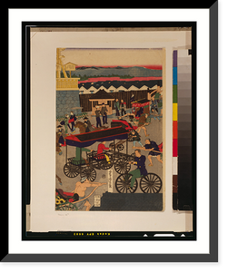 Historic Framed Print, To&#x0304;kyo&#x0304; Nihonbashi han ei no zu - 3,  17-7/8" x 21-7/8"