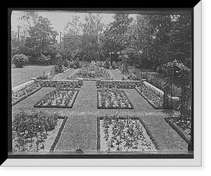 Historic Framed Print, [Residence of Mrs. Franklin H. Walker, garden, Detroit, Mich.] - 2,  17-7/8" x 21-7/8"