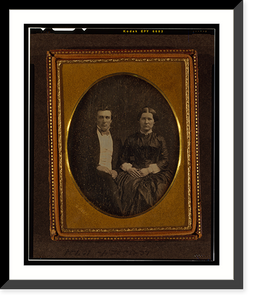 Historic Framed Print, [Unidentified man and woman, three-quarters length portrait, seated],  17-7/8" x 21-7/8"