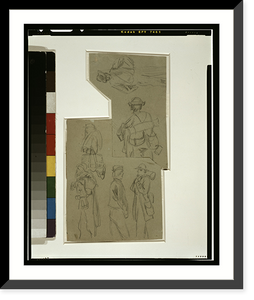Seven sketches of soldiers and how they carry their packs - 2, Antique Wall Art