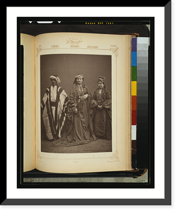 Studio portrait of models wearing traditional clothing from the province of Suriy&egrave; (Syria), Ottoman Empire - 4, Antique Print