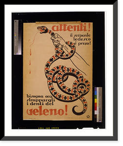 Historic Framed Print, Attenti! ...veleno!.Zamo.,  17-7/8" x 21-7/8"