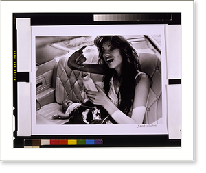Vintage Americana Print - Los Angeles - Rosario y su bebe, White Fence