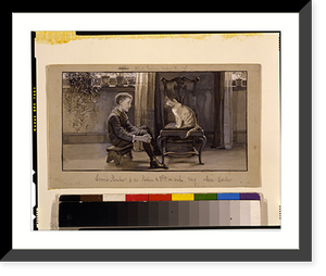 Historic Framed Print, What George asked the cat,  17-7/8" x 21-7/8"