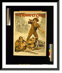 Historic Framed Print, The trumpet calls.Norman Lindsay.,  17-7/8" x 21-7/8"