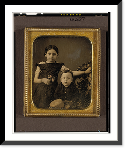 Unidentified children, possibly Linus and Mary Alice Pett" Barbour" Classic, Historic Print