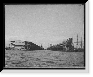 Historic Framed Print, Commandancia and Tarragona Street wharves, Pensacola, Fla.,  17-7/8" x 21-7/8"