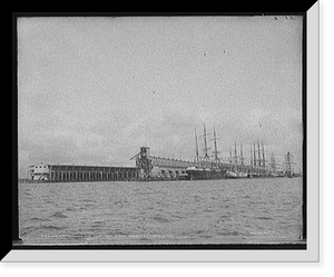 Historic Framed Print, Commandancia and Tarragona Street wharves, Pensacola, Fla. - 2,  17-7/8" x 21-7/8"