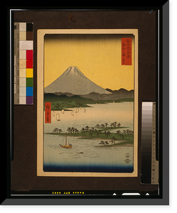 Historic Framed Print, [Suruga Miho-no-Matsubara]. Hiroshige ga. Translation:Pine grove of Miho Suruga.,  17-7/8" x 21-7/8"