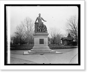 Antique Scenic Print - Washington, DC - Lincoln Statue, Lincoln Park