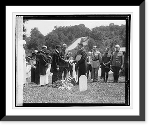 Historic Framed Print, Secty. Baker, General March & [...] DeBerne decorating grave of French soldiers,  17-7/8" x 21-7/8"