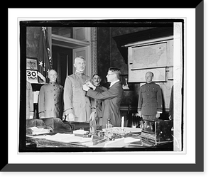 General March receiving first victory medal from Secty. Baker - 2, Antique Poster