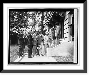 Historic Framed Print, Bruce Lubomirski and newspaper men,  17-7/8" x 21-7/8"