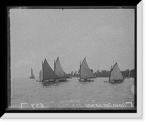 Historic Framed Print, Open cat boat start, I.H. Reg.,  17-7/8" x 21-7/8"